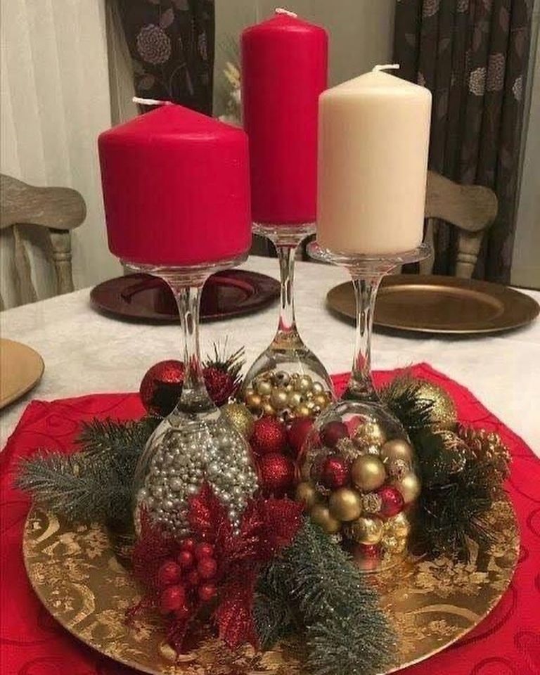 Decoraciones navideñas para la mesa